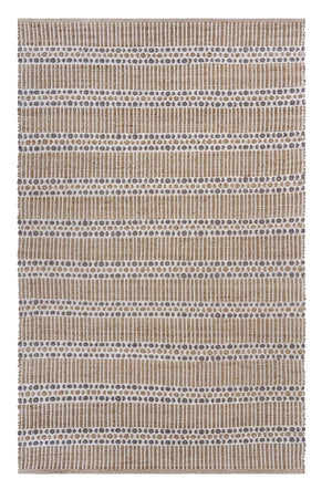 Homeroots 9' X 12' Tan And Gray Detailed Stripes Area Rug  Jute 395155