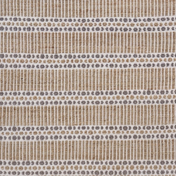 Homeroots 9' X 12' Tan And Gray Detailed Stripes Area Rug  Jute 395155