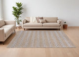 Homeroots 9' X 12' Tan And Gray Detailed Stripes Area Rug  Jute 395155