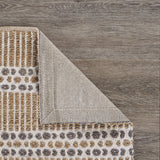 Homeroots 9' X 12' Tan And Gray Detailed Stripes Area Rug  Jute 395155