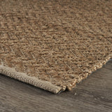 Homeroots 5' X 8' Natural Hand Woven Area Rug  Jute 395159