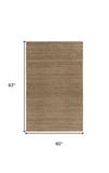 Homeroots 5' X 8' Natural Hand Woven Area Rug  Jute 395159