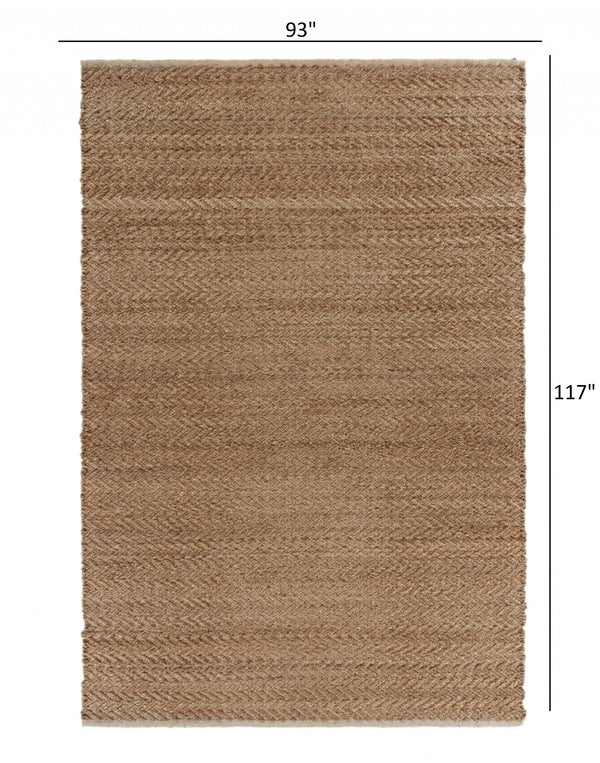 Homeroots 8' X 10' Natural Hand Woven Area Rug  Jute 395160