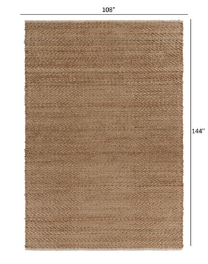 Homeroots 9' X 12' Natural Hand Woven Area Rug  Jute 395161