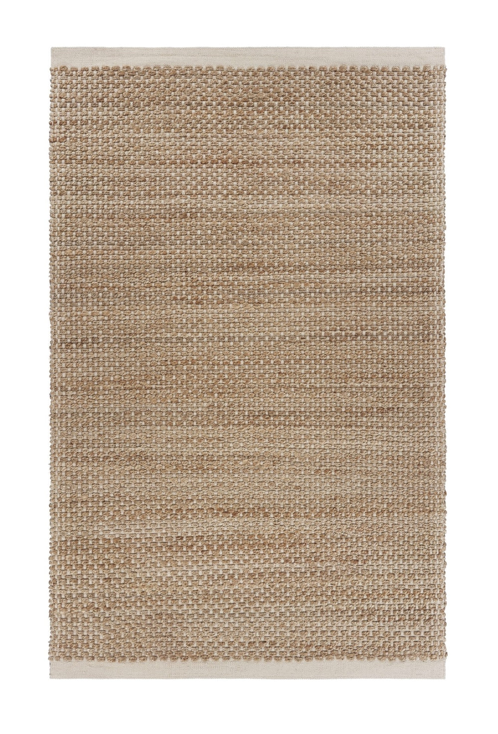 Homeroots 5' X 8' Tan And White Detailed Woven Area Rug  Jute 395165