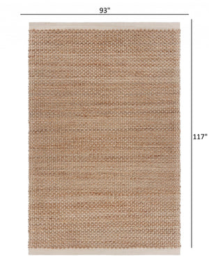 Homeroots 8' X 10' Tan Hand Loomed Area Rug  Jute 395166