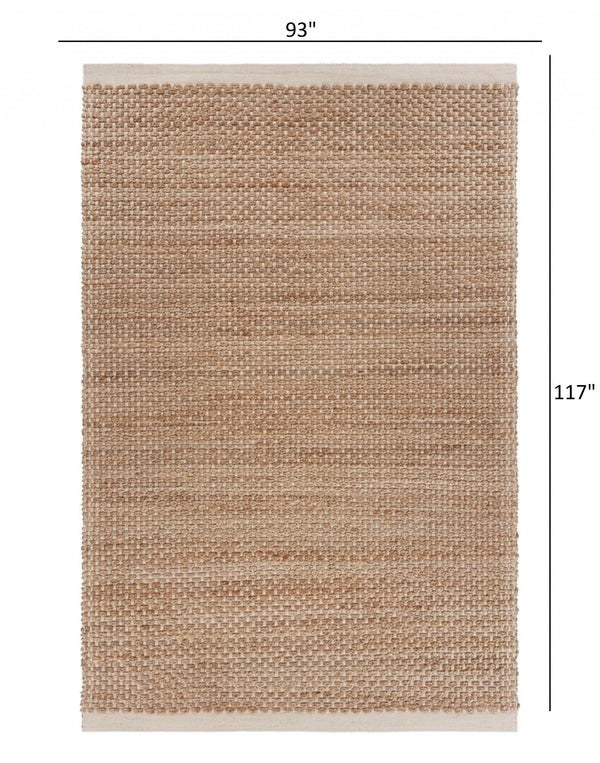 Homeroots 8' X 10' Tan Hand Loomed Area Rug  Jute 395166