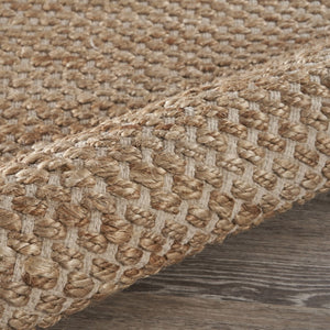Homeroots 9' X 12' Tan Hand Loomed Area Rug  Jute 395167