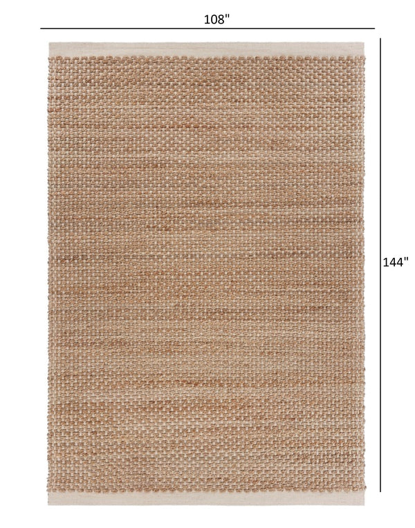 Homeroots 9' X 12' Tan Hand Loomed Area Rug  Jute 395167