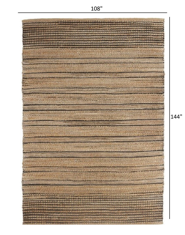 Homeroots 9' X 12' Tan Kilim Flatweave Handmade Area Rug  Jute 395170