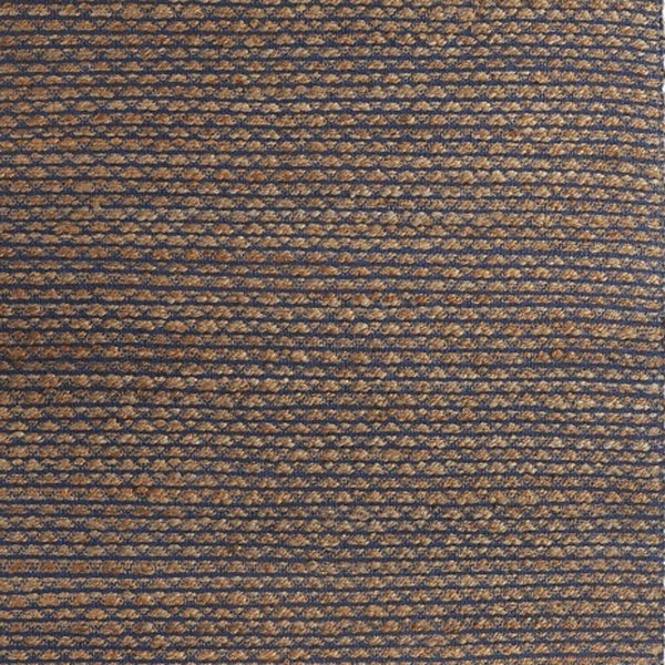 Homeroots 9' X 12' Tan And Blue Detailed Lattice Area Rug  Jute 395173