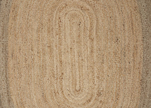 Homeroots 7' Natural Toned Oval Shaped Area Rug  Jute 395174