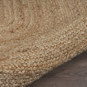 Homeroots 7' Natural Toned Oval Shaped Area Rug  Jute 395174