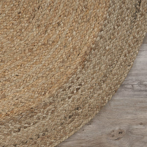 Homeroots 9’ Natural Toned Oval Shaped Area Rug  Jute 395175