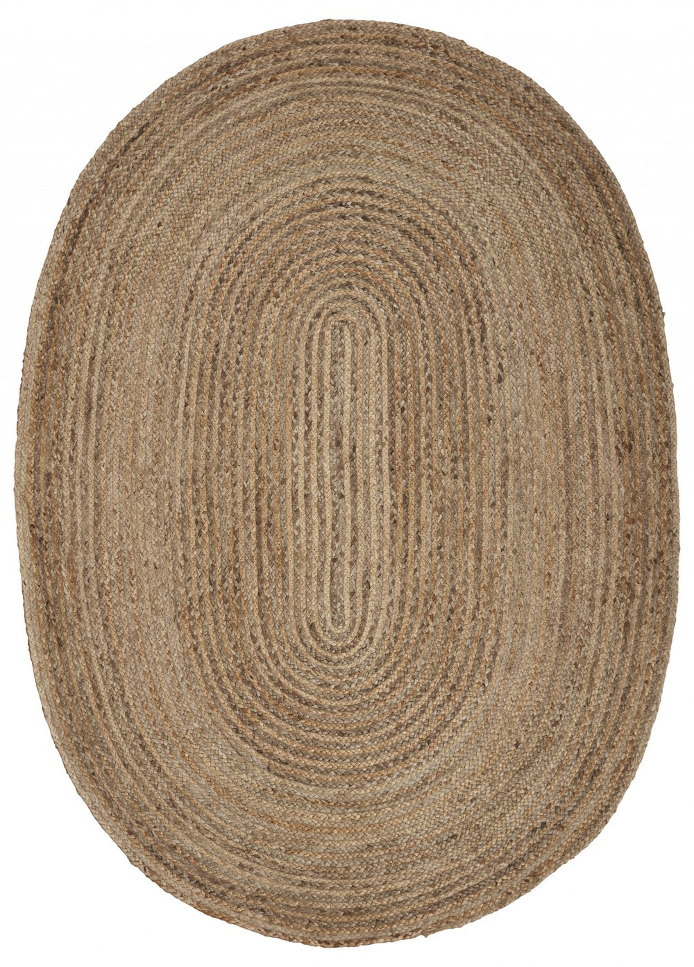 Homeroots 7' Brown Oval Shaped Jute Area Rug  Jute 395176