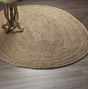 Homeroots 7' Brown Oval Shaped Jute Area Rug  Jute 395176