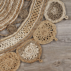 Homeroots '9' Natural Round Hand Braided Area Rug  Jute 395179