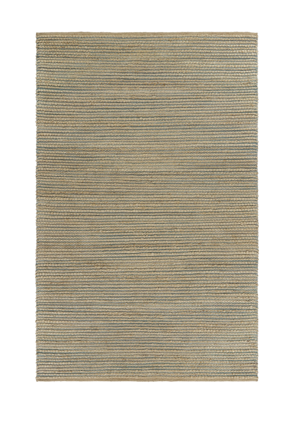 Homeroots 5' X 8' Tan And Blue Undertone Striated Area Rug  Jute 395181