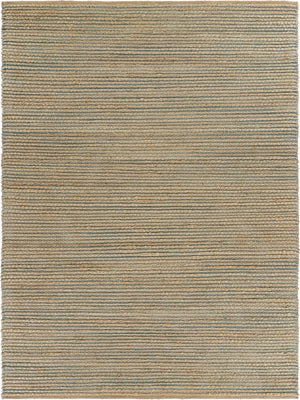 Homeroots 8' X 10' Tan And Blue Undertone Striated Area Rug  Jute 395182