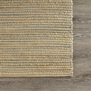 Homeroots 8' X 10' Tan And Blue Undertone Striated Area Rug  Jute 395182