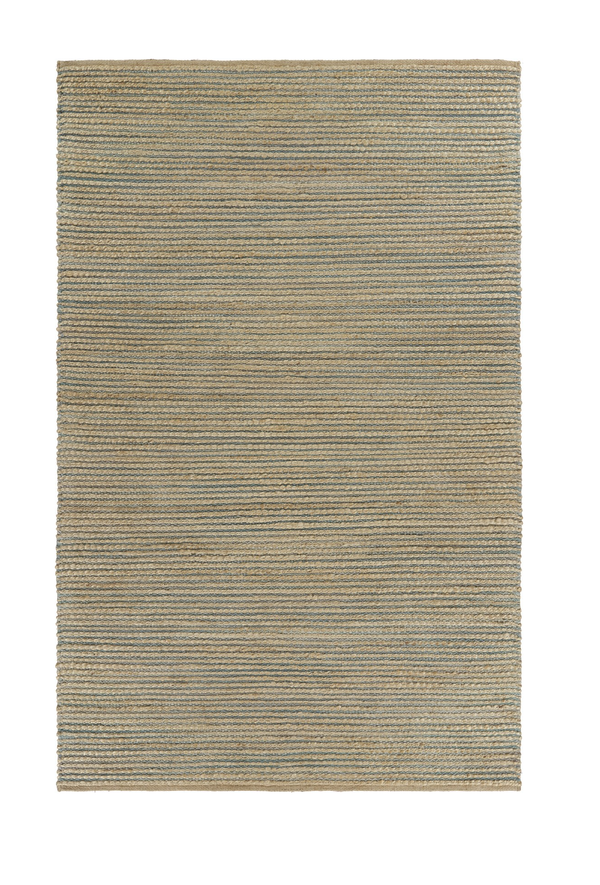 Homeroots 8' X 10' Tan And Blue Undertone Striated Area Rug  Jute 395182