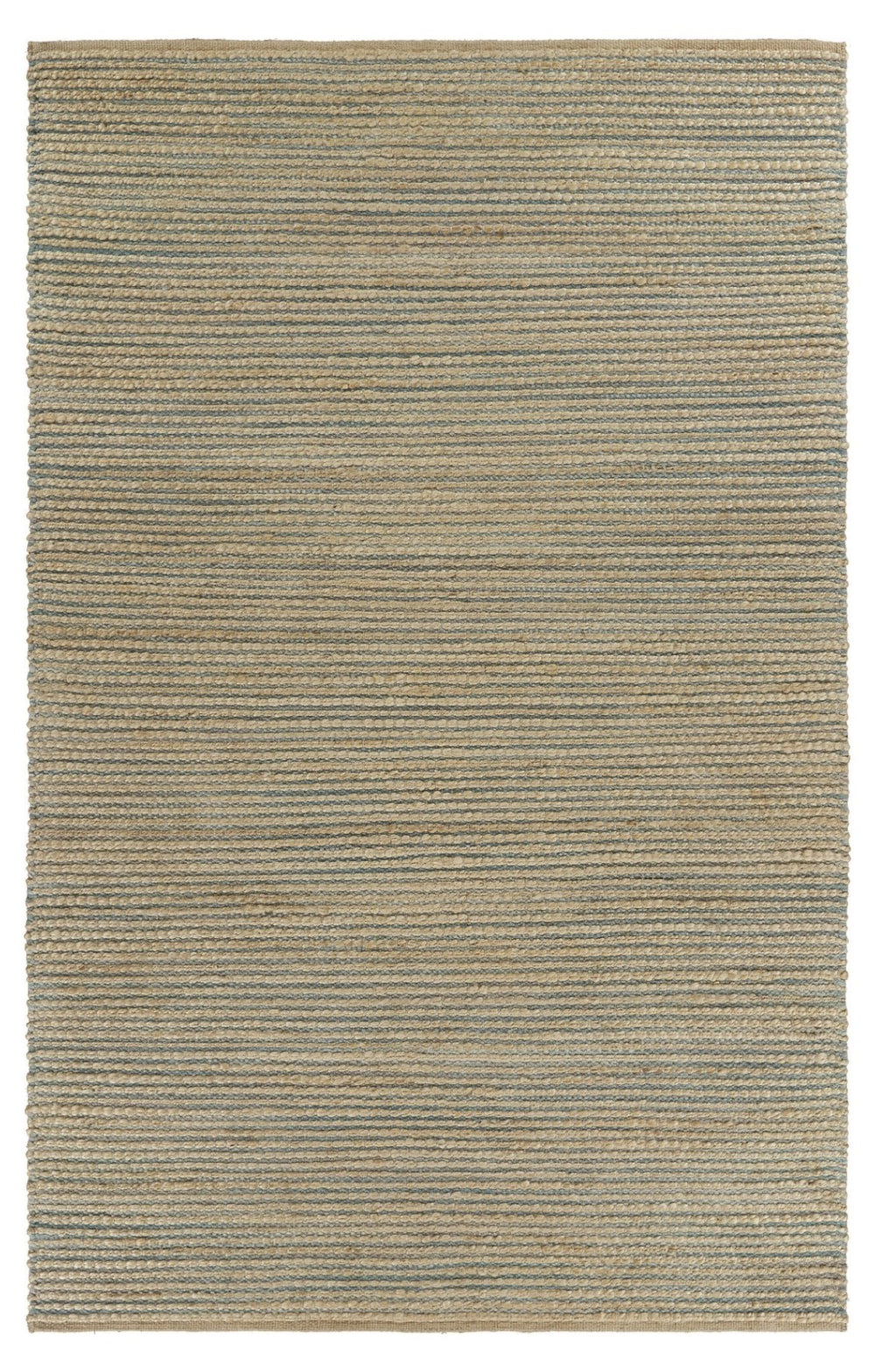 Homeroots 9' X 12' Tan And Blue Undertone Striated Area Rug  Jute 395183