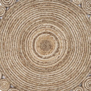 Homeroots 8’ Round Natural Coiled Area Rug  Jute 395185