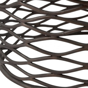 Homeroots 36" White And Antiqued Bronze Genuine Marble And Aluminum Round Coffee Table   395186