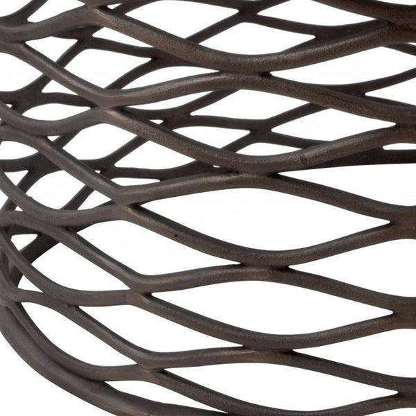 Homeroots 36" White And Antiqued Bronze Genuine Marble And Aluminum Round Coffee Table   395186