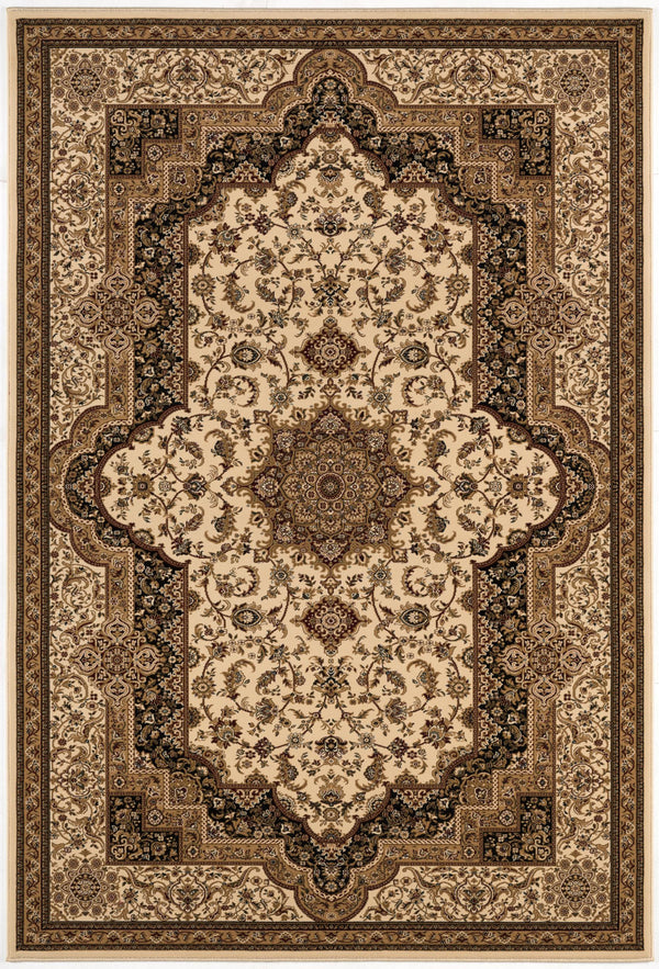 Homeroots 5' X 8' Black And Ivory Oriental Power Loom Area Rug  Olefin 395191