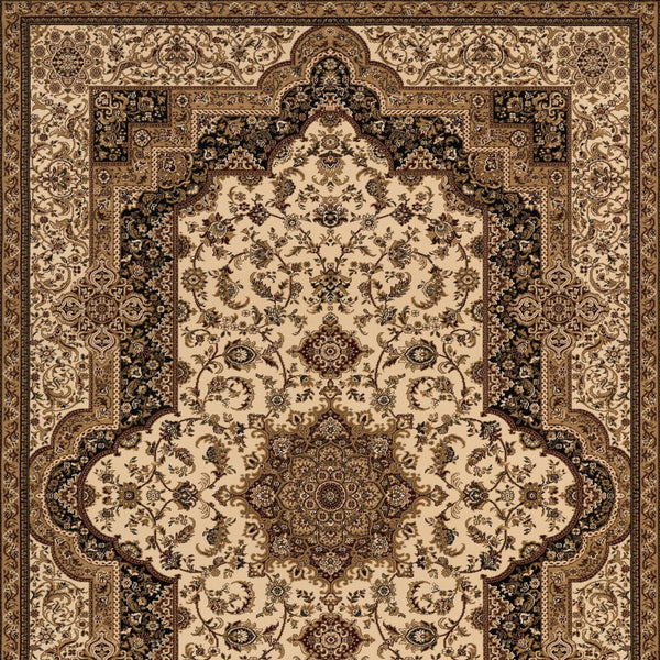 Homeroots 5' X 8' Black And Ivory Oriental Power Loom Area Rug  Olefin 395191