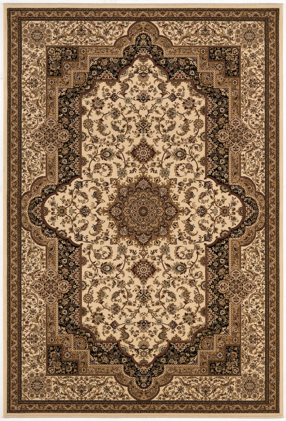 Homeroots 8' X 11' Black And Ivory Oriental Power Loom Area Rug  Olefin 395193
