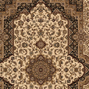 Homeroots 8' X 11' Black And Ivory Oriental Power Loom Area Rug  Olefin 395193