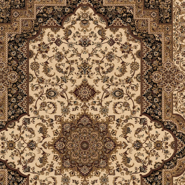 Homeroots 8' X 11' Black And Ivory Oriental Power Loom Area Rug  Olefin 395193