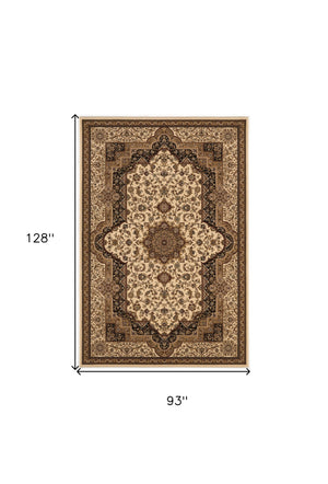Homeroots 8' X 11' Black And Ivory Oriental Power Loom Area Rug  Olefin 395193