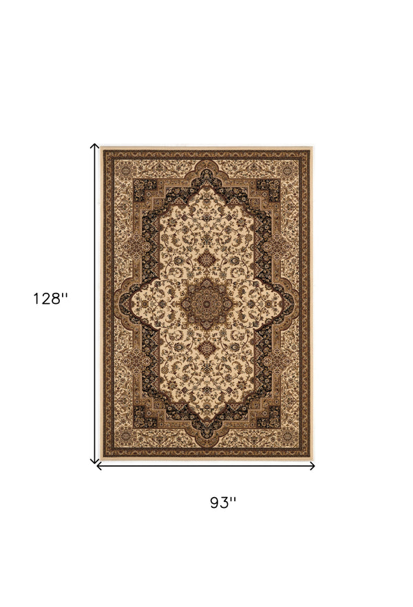 Homeroots 8' X 11' Black And Ivory Oriental Power Loom Area Rug  Olefin 395193