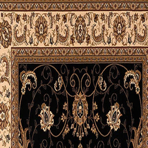 HomeRoots 10' Black and Ivory Oriental Runner Rug - Elegant Design for Hallways, Kitchens, and Entryways 2x13 395196
