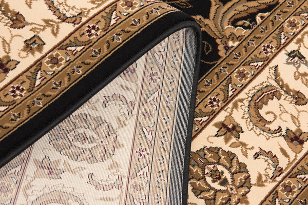 Homeroots 20' Runner Black And Ivory Oriental Power Loom Runner Rug  Olefin 395198