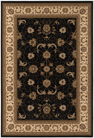 Homeroots 4' X 6' Black And Ivory Oriental Power Loom Area Rug  Olefin 395211