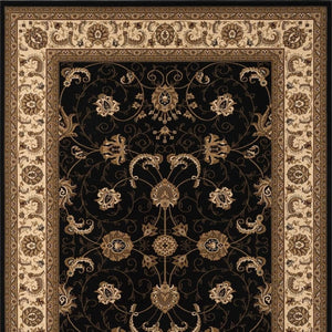 HomeRoots 10' Black and Ivory Oriental Runner Rug - Elegant Design for Hallways, Kitchens, and Entryways 8x11 395215