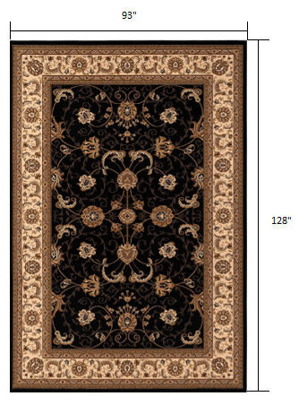 Homeroots 8' X 11' Black And Ivory Oriental Power Loom Area Rug  Olefin 395215