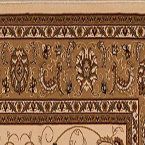HomeRoots 10' Elegant Beige and Ivory Oriental Runner Rug for Hallways, Kitchens, and Transitional Spaces 2x13 395218