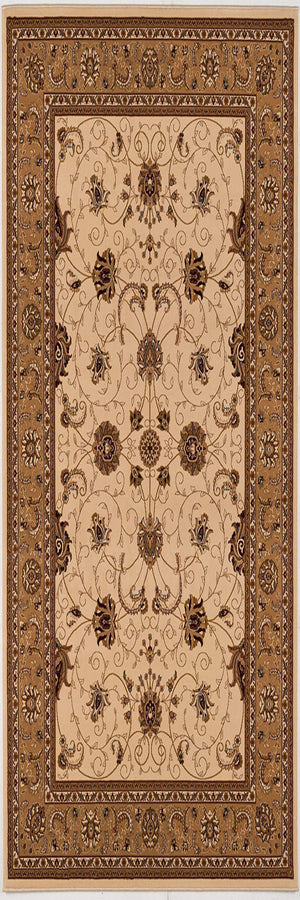 Homeroots 15' Runner Beige And Ivory Oriental Power Loom Runner Rug  Olefin 395219