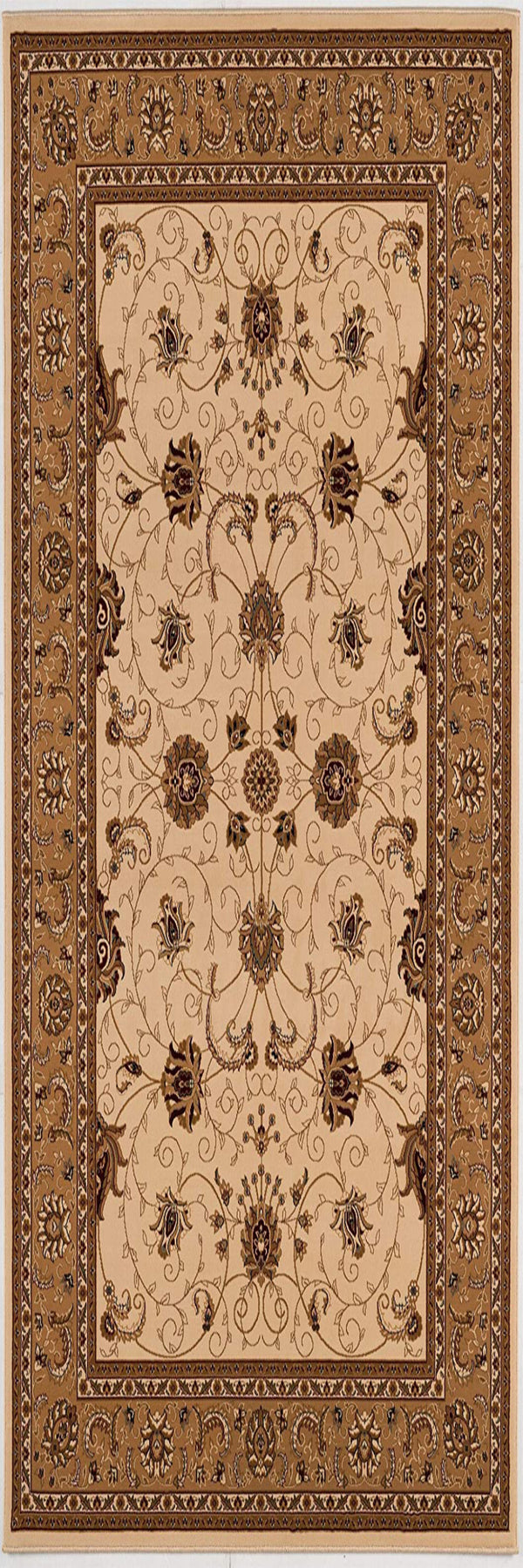 Homeroots 20' Runner Beige And Ivory Oriental Power Loom Runner Rug  Olefin 395220