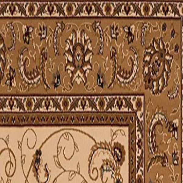 HomeRoots 10' Elegant Beige and Ivory Oriental Runner Rug for Hallways, Kitchens, and Transitional Spaces 2x8 395224