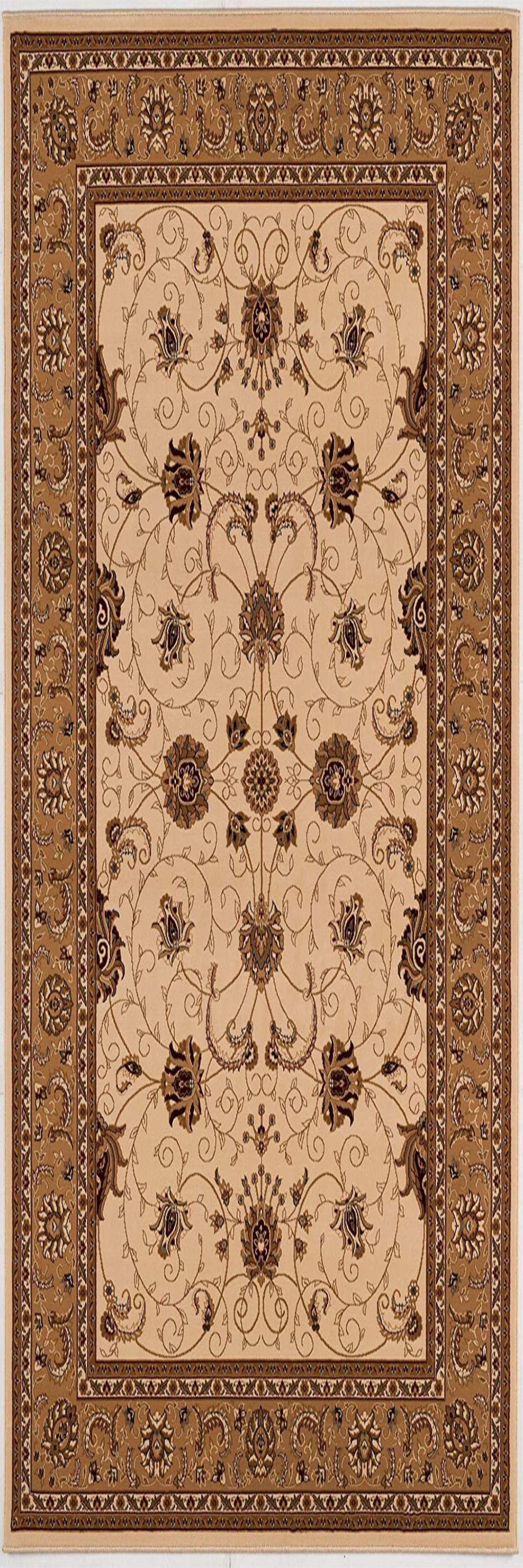 Homeroots 15' Runner Beige And Ivory Oriental Power Loom Runner Rug  Olefin 395228