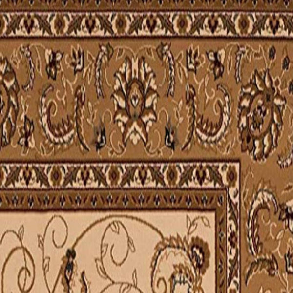 HomeRoots 10' Elegant Beige and Ivory Oriental Runner Rug for Hallways, Kitchens, and Transitional Spaces 3x15 395228
