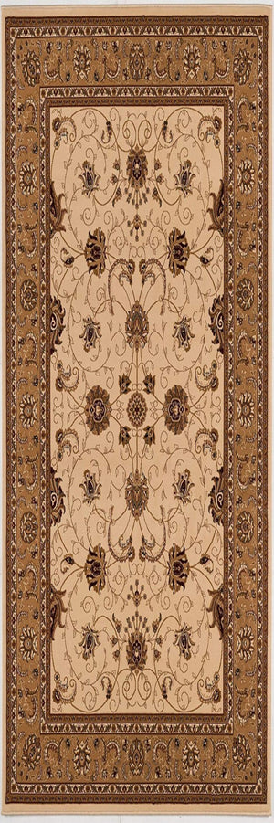 HomeRoots 10' Elegant Beige and Ivory Oriental Runner Rug for Hallways, Kitchens, and Transitional Spaces 3x20 395229