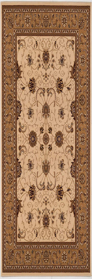 HomeRoots 10' Elegant Beige and Ivory Oriental Runner Rug for Hallways, Kitchens, and Transitional Spaces 3x20 395229