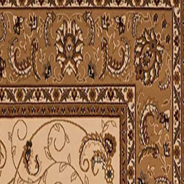 HomeRoots 10' Elegant Beige and Ivory Oriental Runner Rug for Hallways, Kitchens, and Transitional Spaces 3x8 395232
